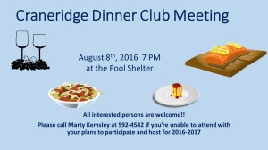 Craneridge Dinner Club Meeting